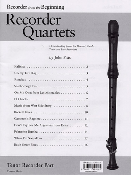 Recorder from the Beginning recorder quartets