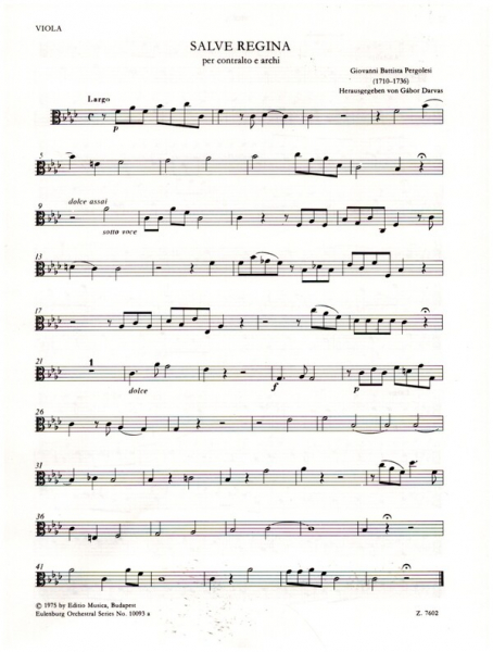 Salve Regina per contralto e archi