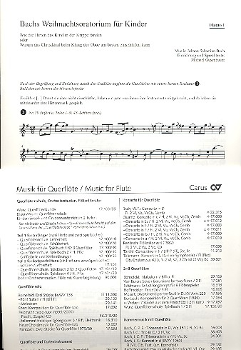 Bachs Weihnachtsoratorium für Kinder für Sprecher, Soli (ATB) gem Chor und Orchester