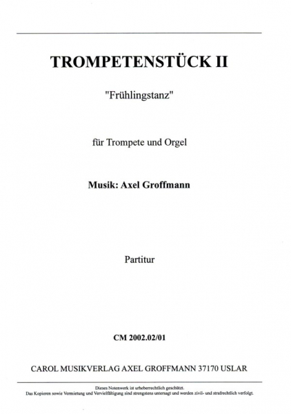 Trompetenstück 2 &#039;Frühlingstanz&#039; für Trompete und Orgel