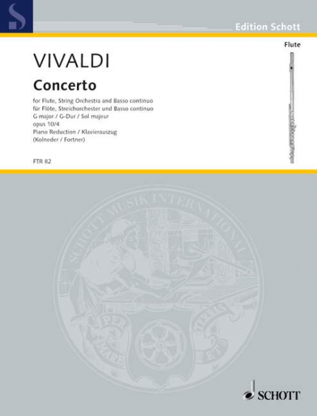 Concerto Nr. 4 G-Dur op. 10/4 RV 435/PV 104 für Flöte (Alt-Blockflöte), Streichorchester und Basso C