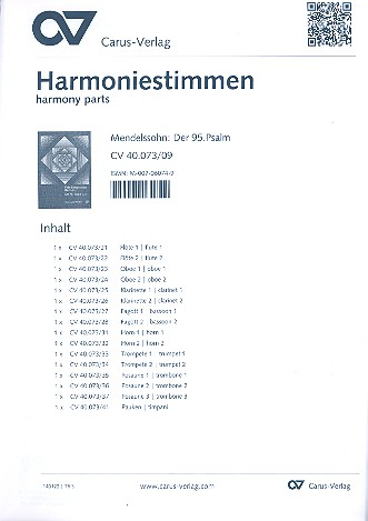 Der 95. Psalm op.46 für Soli, Chor und Orchester