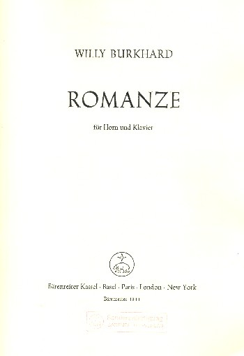 Romanze F-Dur (1945) für Horn und Klavier