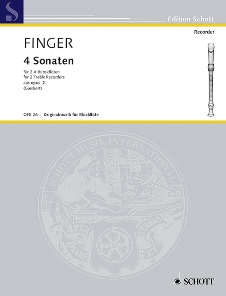 4 Sonaten aus op.2 für 2 Altblockflöten