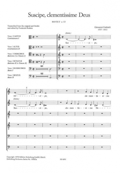 Suscipe clementissime Deus für gem Chor, 6 Posaunen und Orgel