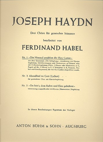 Die Himmel erzählen die Ehre Gottes für Chor und Orchester