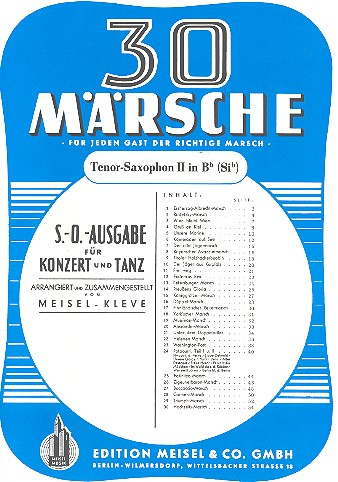 30 Märsche für Salonorchester
