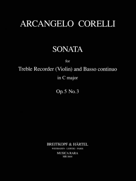 Sonate C-Dur op.5,3 für Altblockflöte und Bc