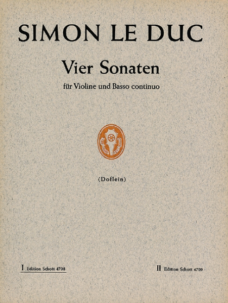 4 Sonaten op.4 Band 1 für Violine und Bc
