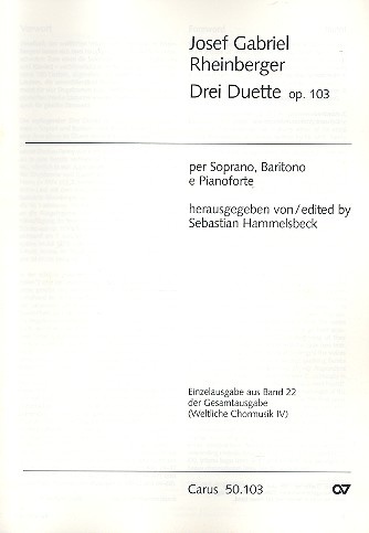 3 Duette op.103 für Sopran, Bariton und Klavier