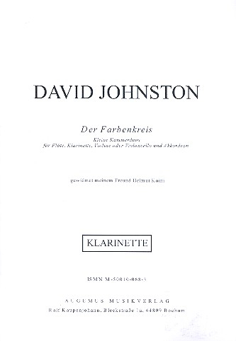 Der Farbenkreis für Flöte, Klarinette, Violine (Vc) und Akkordeon