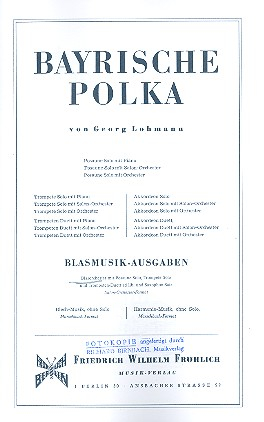 Bayrische Polka für Posaune und Blasorchester