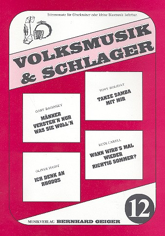 Volksmusik und Schlager Band 12 für Akkordeon / Keyboard / Klavier