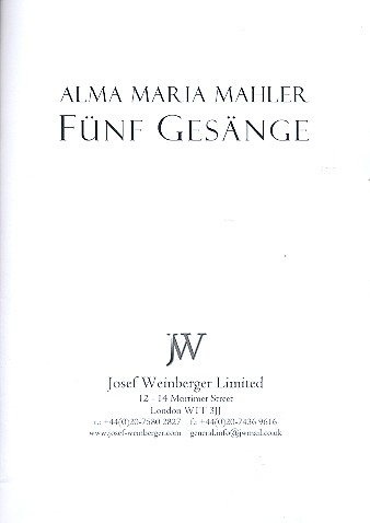 5 Gesänge für Gesang und Klavier