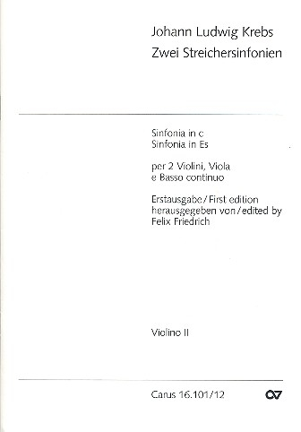 2 Streichersinfonien für 2 Violinen, Viola und Bc
