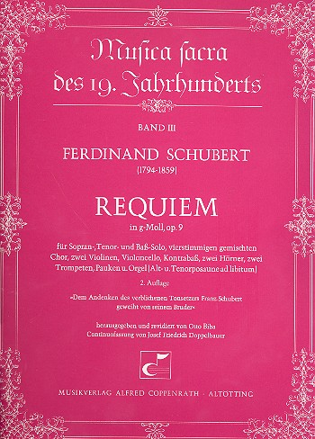 Requiem g-Moll op.9 für Soli, gem Chor und Orchester