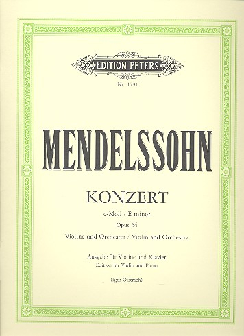 Konzert e-Moll op.64 für Violine und Orchester für Violine und Klavier