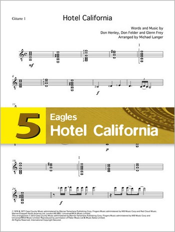 Hotel California für 4 Gitarren (Ensemble)