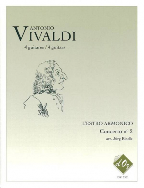 L&#039;estro armonico op.3,2 RV578 pour 4 guitares partition et parties