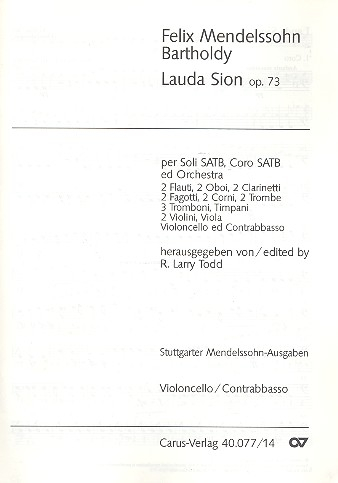 Lauda Sion op.73 für Soli (SATB), Chor und Orchester