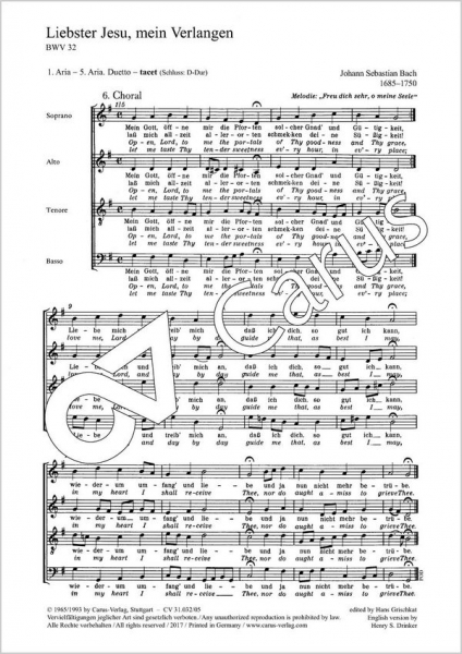 Liebster Jesu mein Verlangen Kantate Nr.32 BWV32