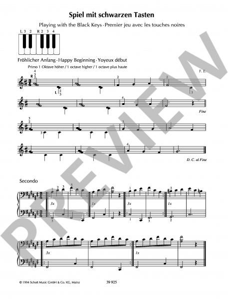 Vierhändige Stücke für Klavier Wir spielen vierhändig