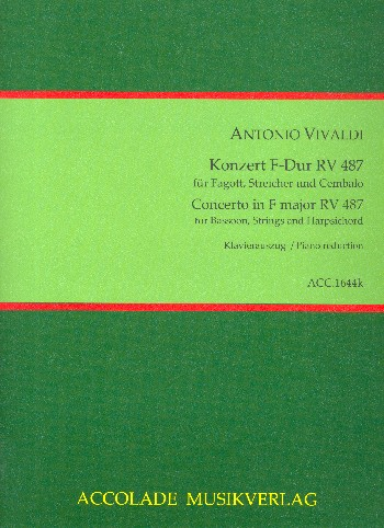 Konzert F-Dur RV487 für Fagott, Streicher und Cembalo für Fagott und klavier