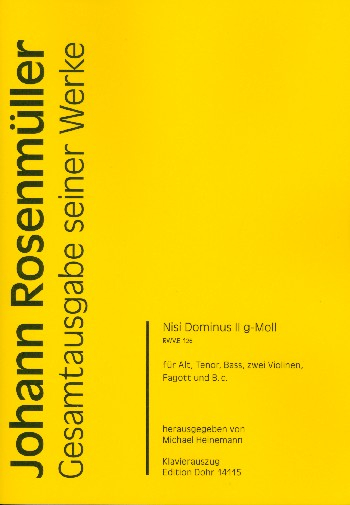 Nisi Dominus g-Moll Nr.2 RWV.E126 für Alt, Tenor, Bass, 2 Violinen, Fagott und Bc
