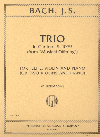 Trio in c Minor BWV1079 for flute, violin (2 violins) and piano