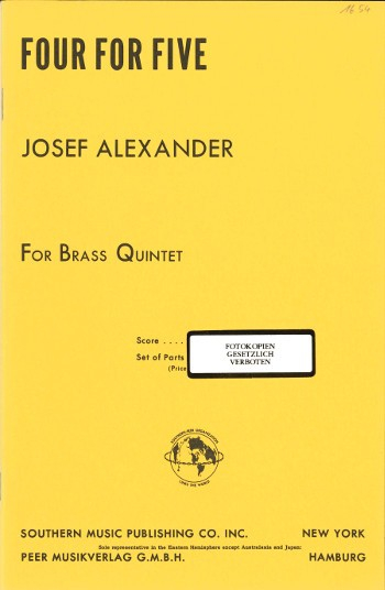 Four for Five for 2 trumpets, 2 horns in F (trombone in place of horn 2) and
