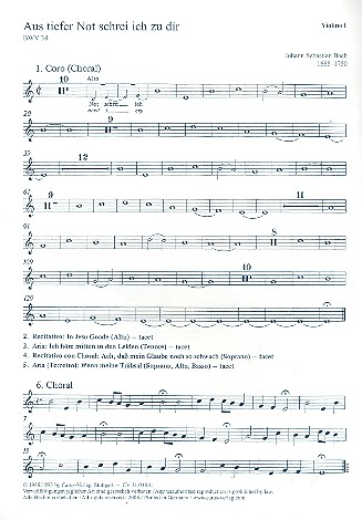 Aus tiefer Not schrei ich zu dir Kantate Nr.38 BWV38