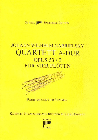 Quartett A-Dur op53,2 für 4 Flöten Partitur und Stimmen