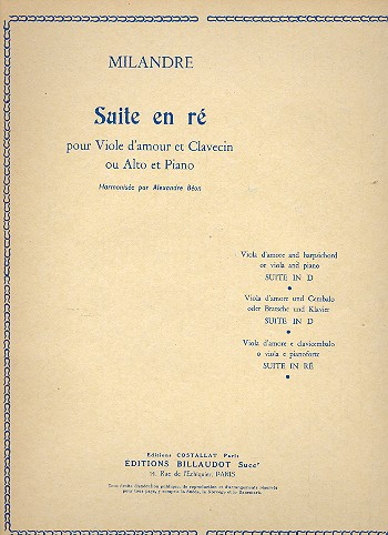 Suite D-Dur für Viola d&#039;amore und Cembalo (Klavier)