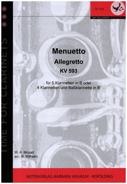 Menuetto KV593 für 5 Klarinetten