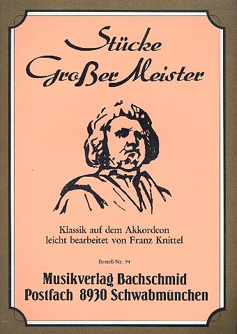 Stücke großer Meister Klassik auf dem Akkordeon leicht bearbeitet
