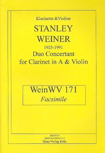 Duo concertant für Klarinette in A und Violine Faksimile
