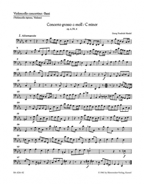 Concerto grosso c-Moll op.6,8 HWV326 für Orchester