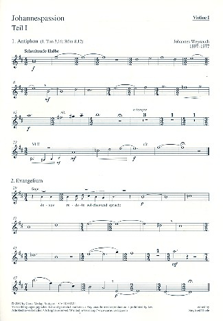 Johannespassion für gem Chor (SAM), Streicher und Orgel