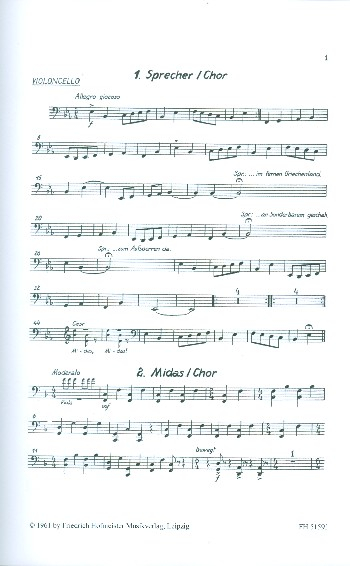 König Midas für Sprecher, Soli, Kinderchor und Instrumente