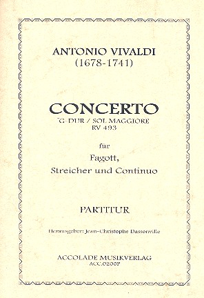 Konzert G-Dur RV493 für Fagott, Streicher und Bc