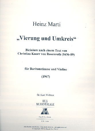 Vierung und Umkreis (1967) für Bariton und Violine
