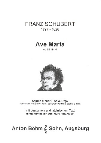 Ave Maria op.52,4 für hohe Singstimme und Orgel (dt/lat, B-Dur)