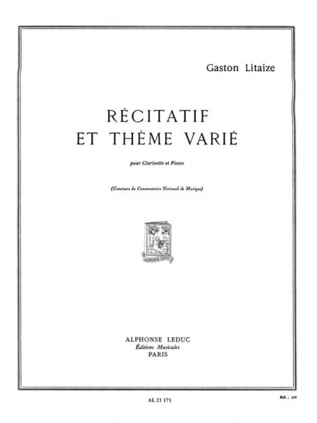 Récitatif et Thème Varié pour clarinette et piano