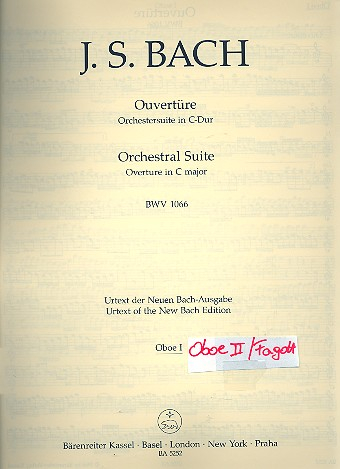 Ouvertüre C-Dur Nr.1 BWV1066 für Orchester