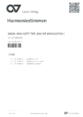 Was Gott tut das ist wohlgetan Kantate Nr.99 BWV99