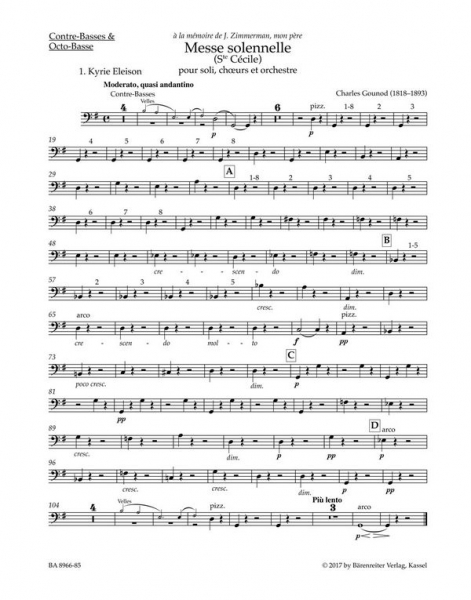 Messe solennelle (Ste Cécile) für Soli, gem Chor und Orchester