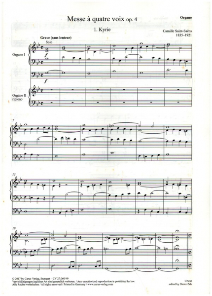 Messe à 4 voix op.4 für Soli, gem Chor und Orchester