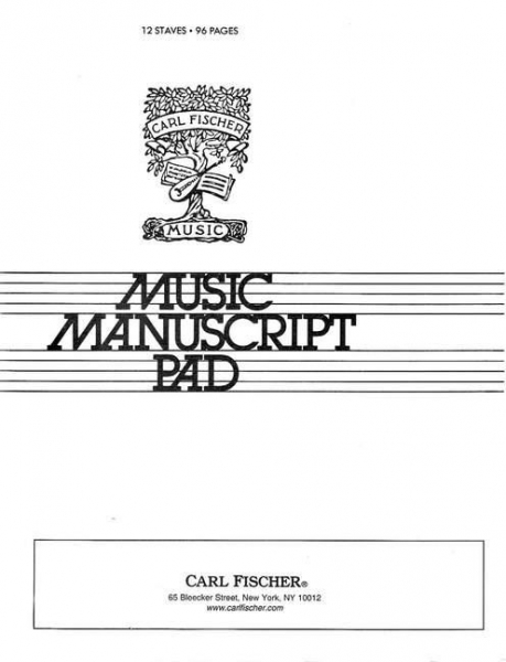 Music Manuscrift Pad 12 staves 96 pages