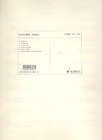 Kanon D-Dur für 3 Violinen und Basso continuo oder Streichorchester