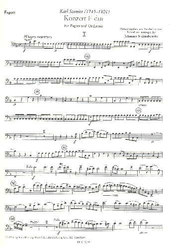 Konzert F-Dur für Fagott und Orchester